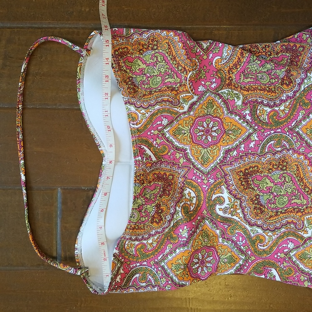 Tommy Bahama Womens One Piece Swimsuit Colorful Orange Green Printed Size 16 - Picture 7 of 12